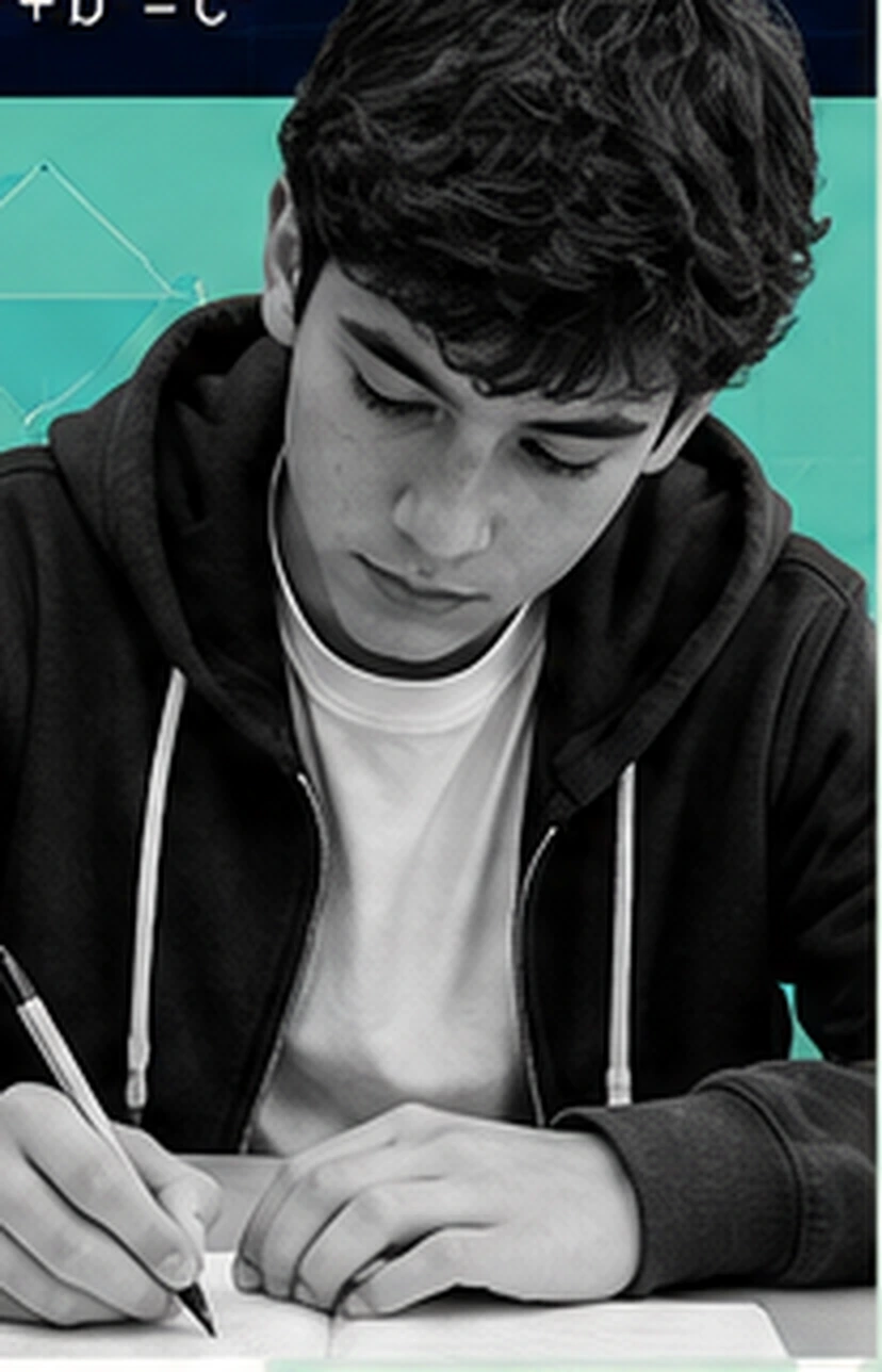 Estudante em atividade de matemática